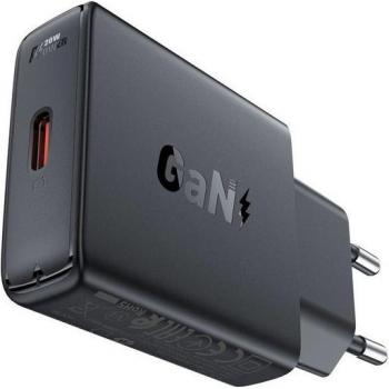 Acefast A65 20W GaN USB-C Wall Charger - Black, Fast Charging Adapter for iPhone 15/14/13/12 Pro Max