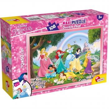 Puzzle Maxi Doble Cara Mundo Arcoíris de Princesas - 108 Piezas - Lisciani