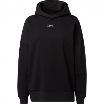 Sudadera con Capucha Reebok Lux para mujer, color negro, talla XS, oversize