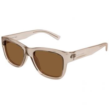 Saint Laurent SL 674 005 Sunglasses - Brown Male, Size: 54 MM; Saint Laurent Square Women's Transparent Beige Brown SL674 - One Size