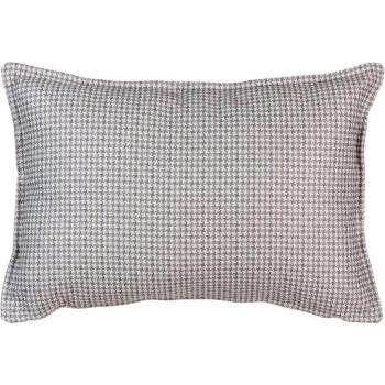Cojín decorativo de poliéster con estampado pata de gallo en tono gris claro