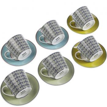 Juego de Tazas con Platos Versa Leia Porcelana (12 pcs)