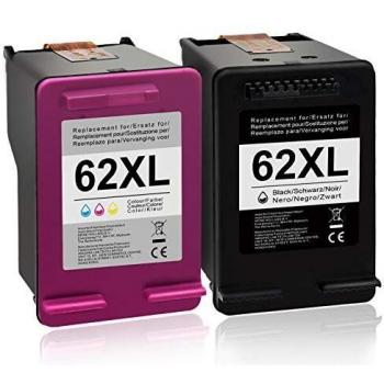 BunToner Cartuchos de Tinta compatibles HP 62XL para HP OfficeJet 5740 5742 5744 5745 5746 eAIO Envy 7640 7645 5640 5642 5644 5646 eAIO