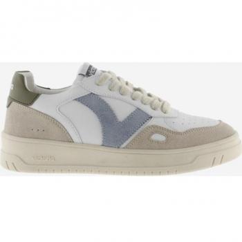 Victoria - Zapatillas Basket Lona Plataforma 1257101 para Mujer, Color Kaki, Talla 38 con Detalles en Blanco