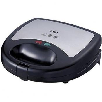 Sogo SAN-SS-1865 Sandwichera grill 3 en 1, 750 W, Plástico, Plata y negro