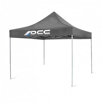 Carpa Plegable Racing 3x3m Poliéster 420D Oxford Gris Acero Inoxidable