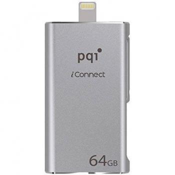 PQI iConnect - Memoria USB 3.0 de 64 GB, color plateado