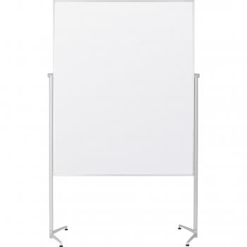 Mesa de Moderación Móvil 120x150 cm, Cartón Blanco, con Ruedas y Patas Plegables
