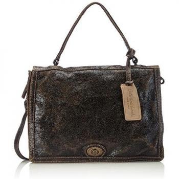 Caterina Lucchi Semplici - Bolso de mano de cuero mujer, color negro, talla 34x25x5 cm
