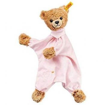 Steiff - Doudou Oso de Buenas Noches 30 cm, rosa, con ojos bordados y botón en la oreja