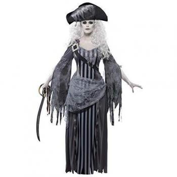 Smiffys Disfraz de princesa de Ghost Ship, Gris, con vestido y sombrero