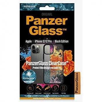 PanzerGlass Clear protective case with black edge for Apple iPhone 12 and for Apple iPhone 12 Pro.