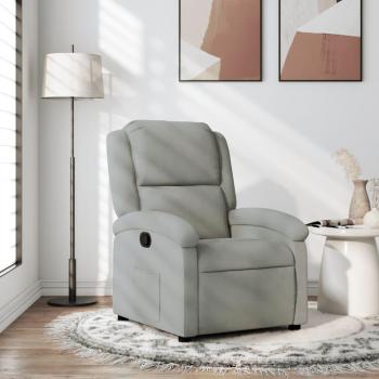 Sillón reclinable de terciopelo gris claro vidaXL