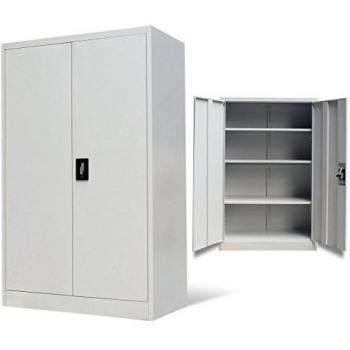 vidaXL Armario de oficina metal 2 puertas 140 cm Gris