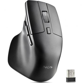 Ratón Óptico Inalámbrico NGS HIT-RB Negro Recargable con Conexión Multidispositivo