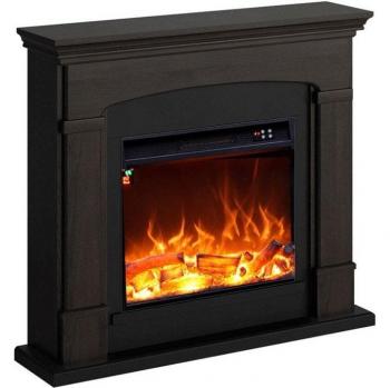 Chimenea Mural Eléctrica 1500w Fuego Monica Wenghe con Mando a Distancia y Diseño Curvado