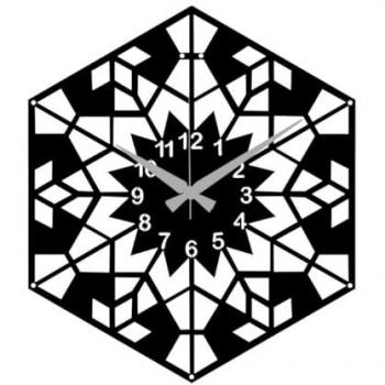 Reloj de Pared Geométrico 11 - Metal Negro - 44x0,15x50 cm