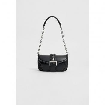 Stradivarius Black Buckled Crossbody Bag OS