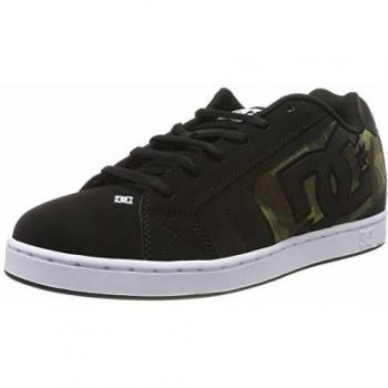 DC Shoes (DCSHI) Net Se-Low-Top Shoes for Men, Zapatillas de Skateboard para Hombre, Black/Camo Print, 40 EU