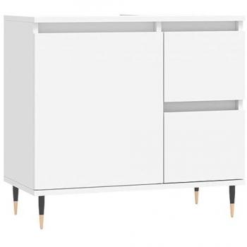Armario de baño madera contrachapada blanco 65x33x60 cm