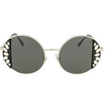 Miu Miu Harmonie Sunglasses Black Crystals/Grey, Female, Black, Size: 49 MM