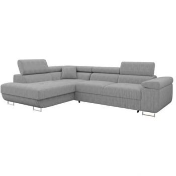 Sofá rinconero Comfivo S100, gris, 274 x 70 x 203 cm, con función de descanso y caja de ropa de cama