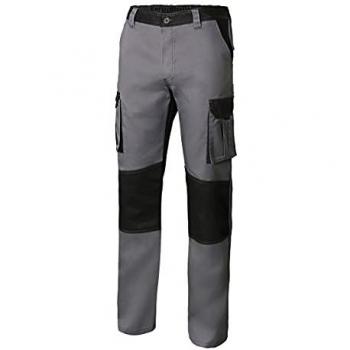 Pantalón de Trabajo T60 con Refuerzo 65% Poliéster 35% Algodón Gris/Negro