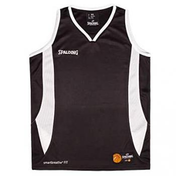 Camiseta de baloncesto para niño/a Spalding 40221001-BK/WH - Alta Calidad, color negro con blanco, talla 140
