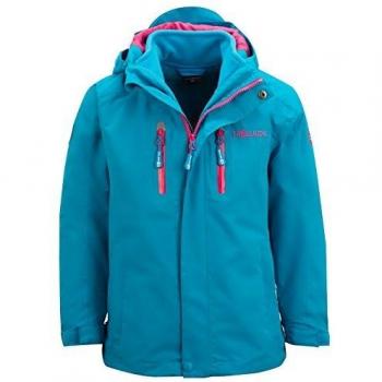 Trollkids Chaqueta para Niños 3 en 1 Impermeable Myrdal, Color Turquesa Talla 14 años