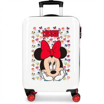 Disney Maleta de Cabina Infantil Minnie Diva Blanca y Roja Rígida 38x55x20cm 34L