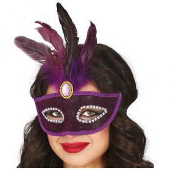 Antifaz con Pluma lila adulto
