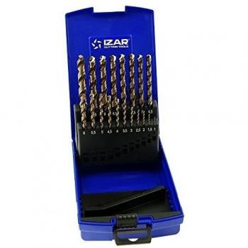 Izar 34201 Juego Brocas 1021, DIN 338, 1-10 x 0.50 mm, HSSE 5% Co, 19 Piezas