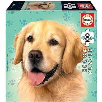 Educa - Cube Puzzles de 100 Piezas, puzzle infantil Golden Retriever, a partir de 6 años