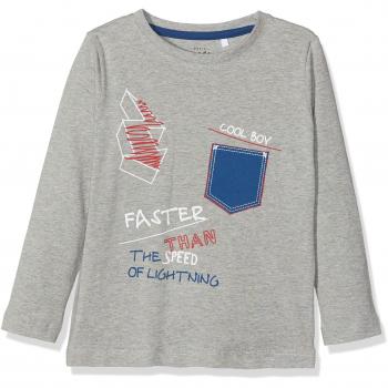 NAME IT Nmmvux LS Top N, Camisa Manga Larga para Bebés, Gris Grey Melange, 98