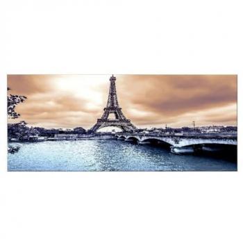 Impresión sobre Lienzo Torre Eiffel 02, Poliéster Multicolor, 100x3x70 cm, Madera