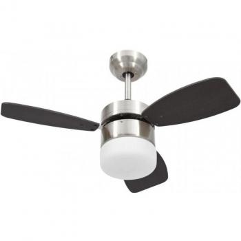 VidaXL Ventilador de Techo con Luz y Mando 39W Marrón Oscuro