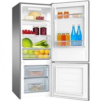 Frigorífico Congelador Amica KGCL 384 160 E, Acero Inoxidable, 205L Total (153L Frío + 52L Congelador), Ancho 54 cm, Función Supercooling