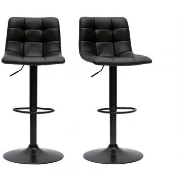 Set de 2 taburetes de cocina ajustables de diseño negro 65 cm MAXWELL