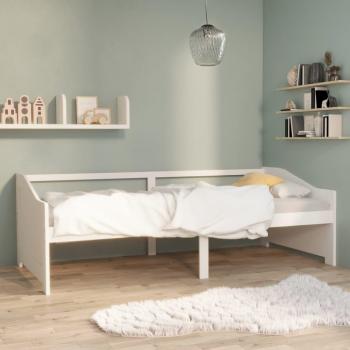 Sofá cama 3 plazas de madera maciza de pino blanco sin colchón 90x200 cm