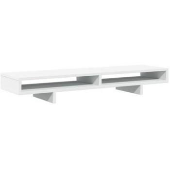 Soporte de monitor madera maciza de pino blanco 100x27x15 cm