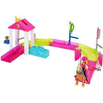 Barbie On the Go, carrera de ponis, muñeca con accesorios y caballo