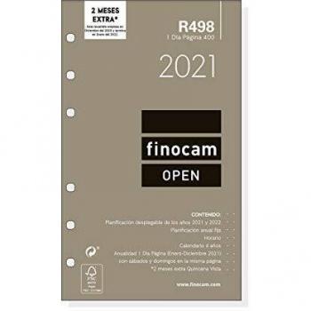 Finocam - Recambio Anual 2021 1 Día página Open R498 Español, 400-91x152 mm