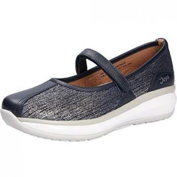 Joya Natalie Metallic Blue Full Grain Velour Leather Women's Slip-On Shoes