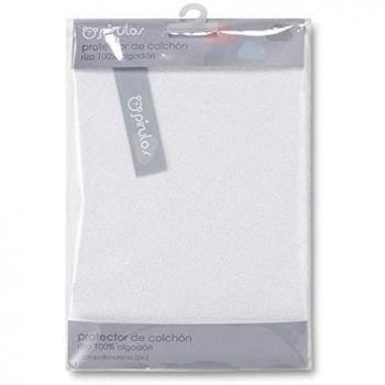 Pirulos Protector Colchón para Mini Cuna de Bebé/Protector de Colchón e Impermeable Anti Ácaros, Medidas 50x80cm Color Blanco