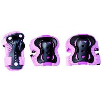 Set de Protectores Muuwmi, Talla XS, Color Rosa (Incluye muñequeras, coderas y rodilleras)