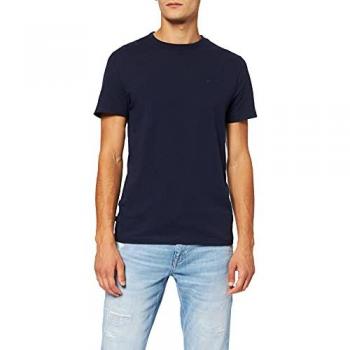 Camiseta de Hombre Superdry de Algodón Orgánico con Logotipo Vintage Bordado en Azul Marino