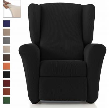 Eiffel Textile Funda Sillon Elastica Protector Adaptable Rústica Relax, Negro