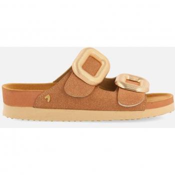 Sandalias color nude con adorno joya para mujer