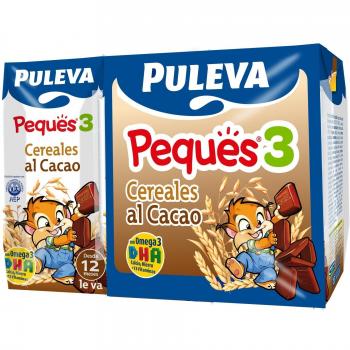 Puleva peques 3 leche crecimiento con cereales al cacao desde 12 meses minibrick 3 x 200 ml