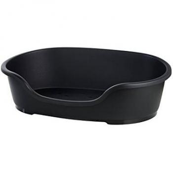 Cama para perros Domus negra, 70/81 cm, plástico resistente y fácil de limpiar